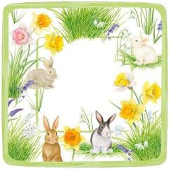 Bunnies and Daffodils Dessert Plate
