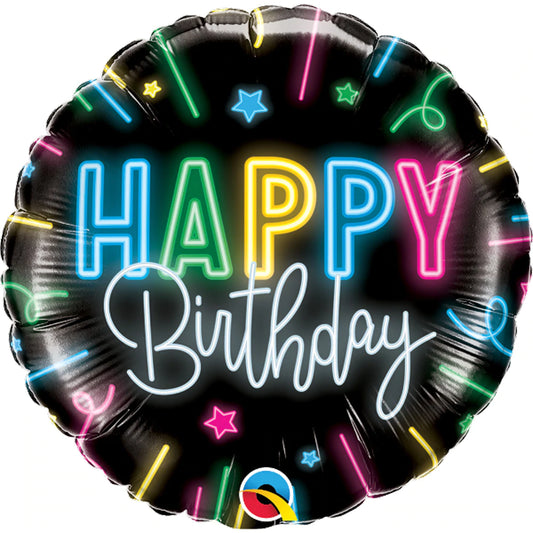 Neon Glow Confetti Foil Balloon