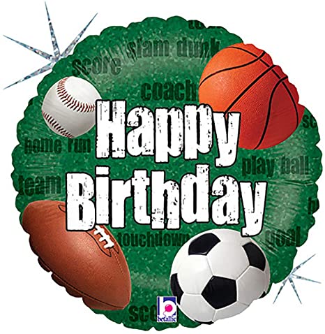 Happy Birthday Sports Foil Balloon