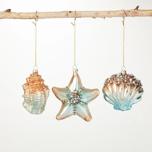 Glass Seashell Ornament
