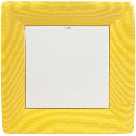 Yellow Border Large Dinner Plate