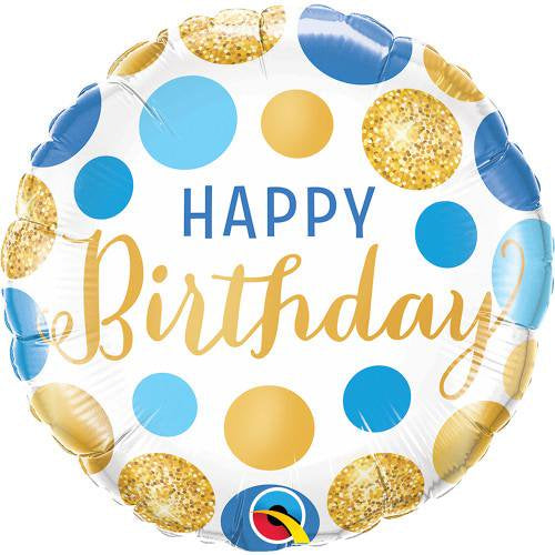 Birthday Blue/Gold Dot