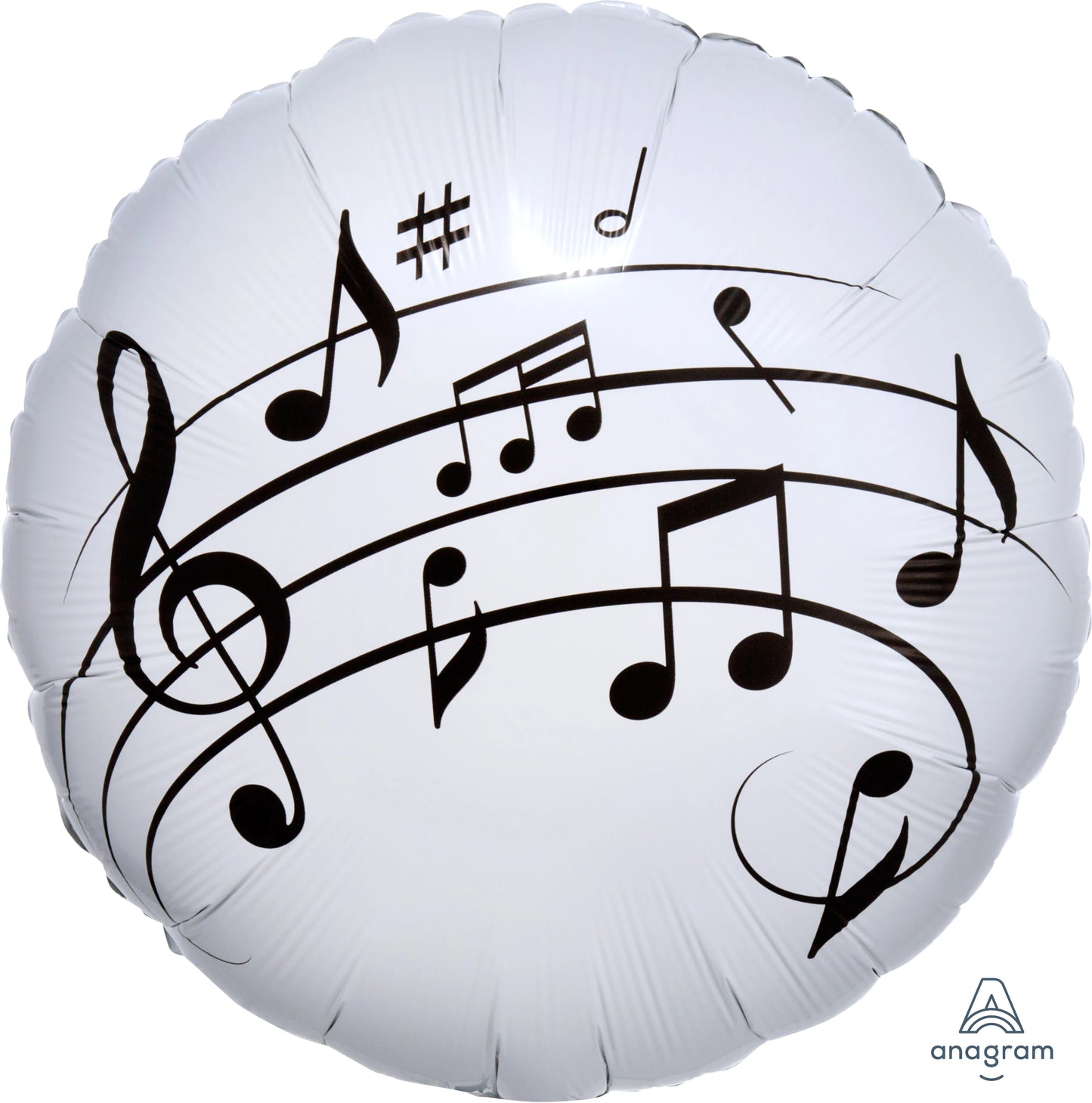 White Music fun Foil Balloon