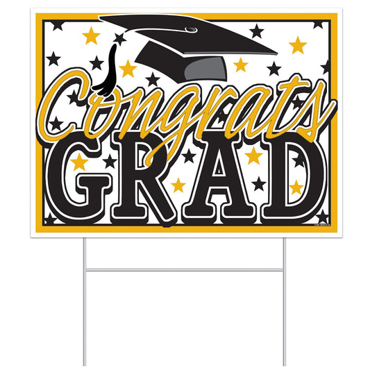 Congrats Grad Yard Sign (Yellow)