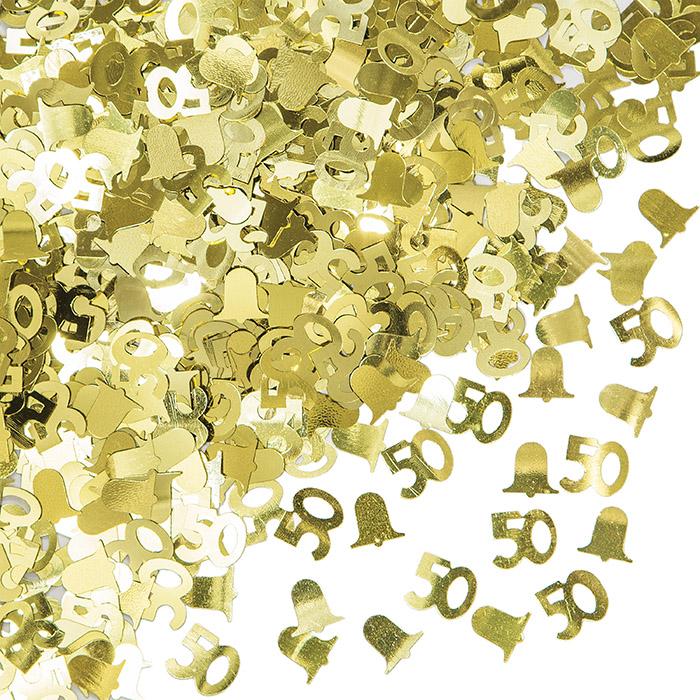 Gold 50 confetti