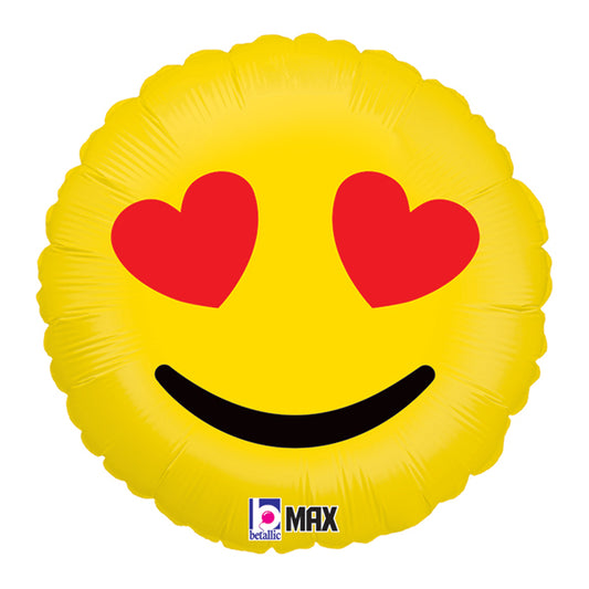 Emoji Heart Eyes Foil Balloon