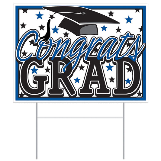 Congrats Grad Yard Sign (Blue)