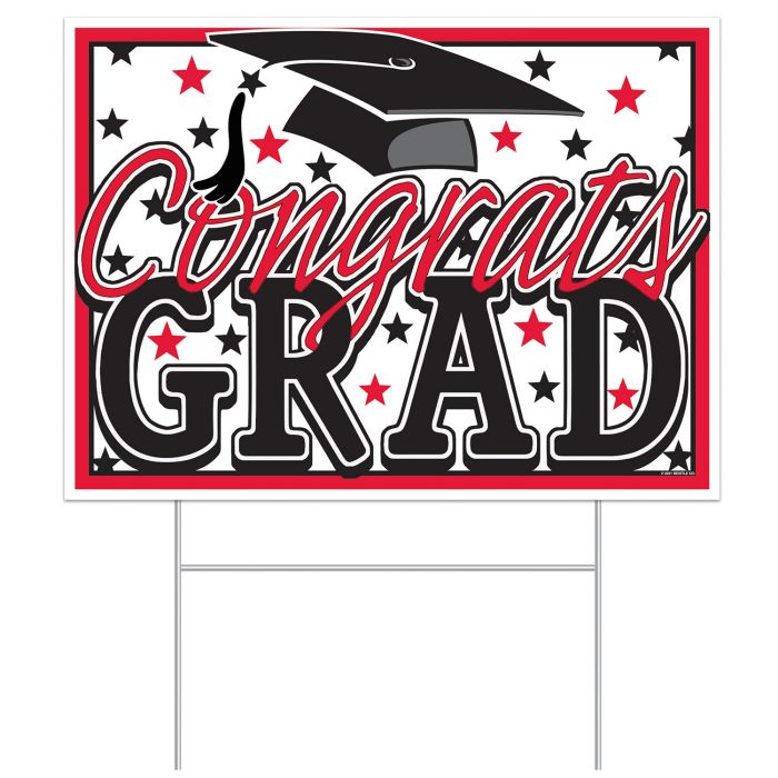 Congrats Grad Yard Sign (Red)