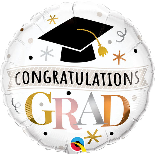 Congratulations Grad Rose Gold Balloon-Unfilled