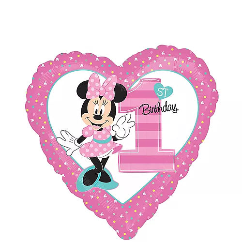 Minnie Mouse First Birthday Foil Balloon