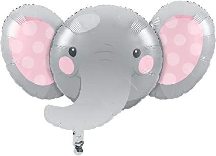 Baby Girl Elephant Foil Balloon