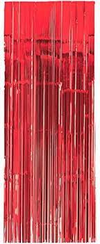 Metallic Red Fringe Drape