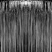 Metallic Black Fringe Drape