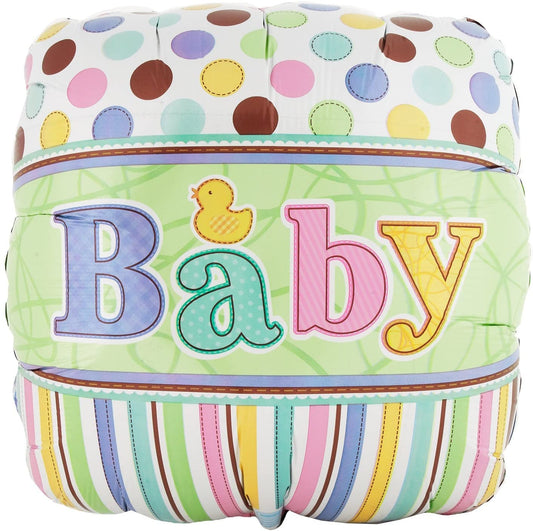 Pastel Baby Dots and Stripes Foil Balloon