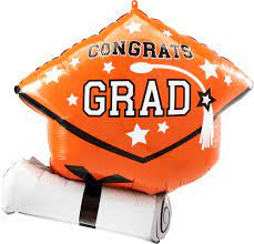 Grad Cap & Diploma Orange
