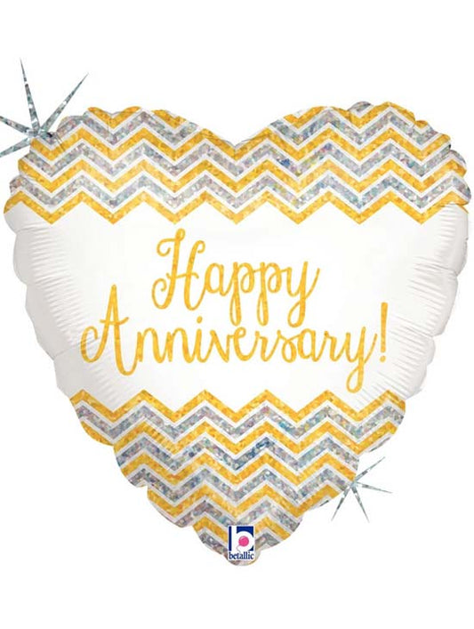 Happy Anniversary Chevron Balloon