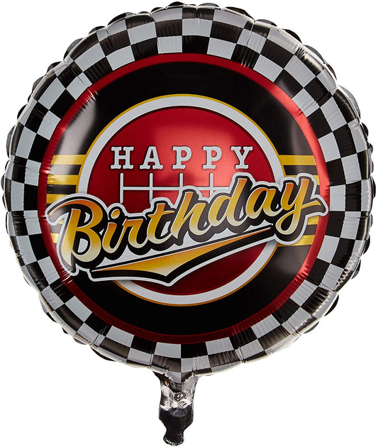 Checkered Birthday Foil Balloon