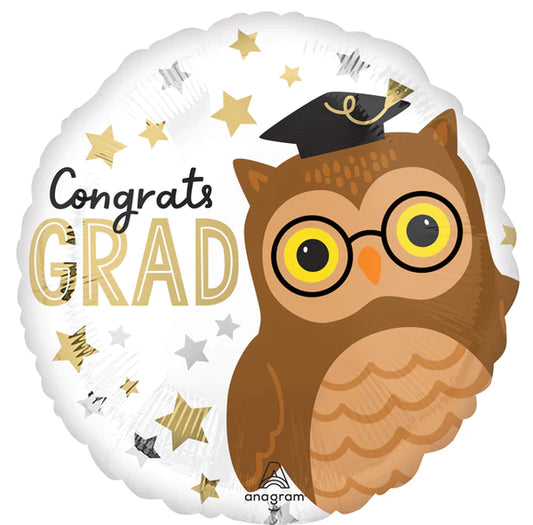 Congrats Grad Owl Balloon-Unfilled