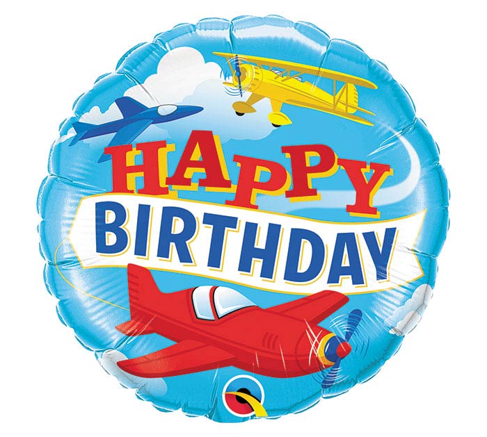 Airplane Birthday Foil Balloon