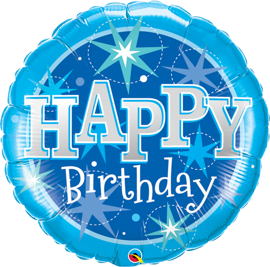 Sparkle Birthday Blue Foil Balloon