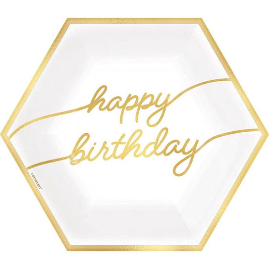 Gold Happy Birthday Plates