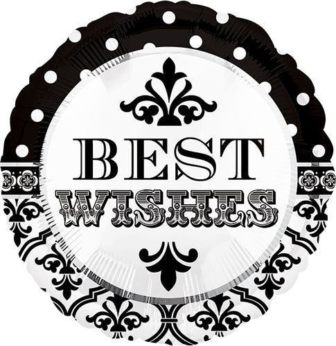 Best Wishes Damask and Dots Foil Balloon