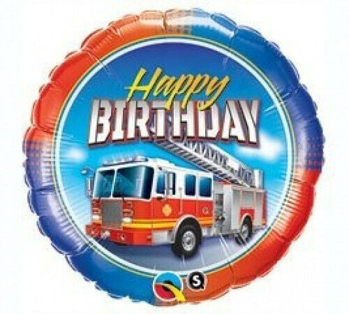 Fire Engine Birthday Foil Balloon
