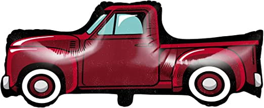 Vintage Red Truck Foil Balloon